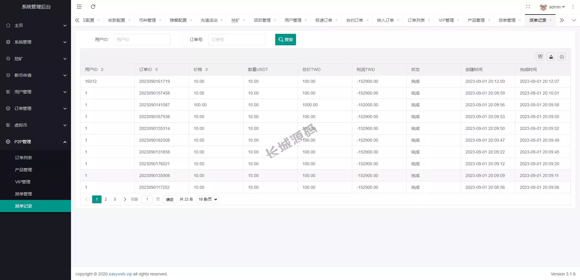 全开源交易所源码/秒合约币币交易/P2P理财派单抢单源码