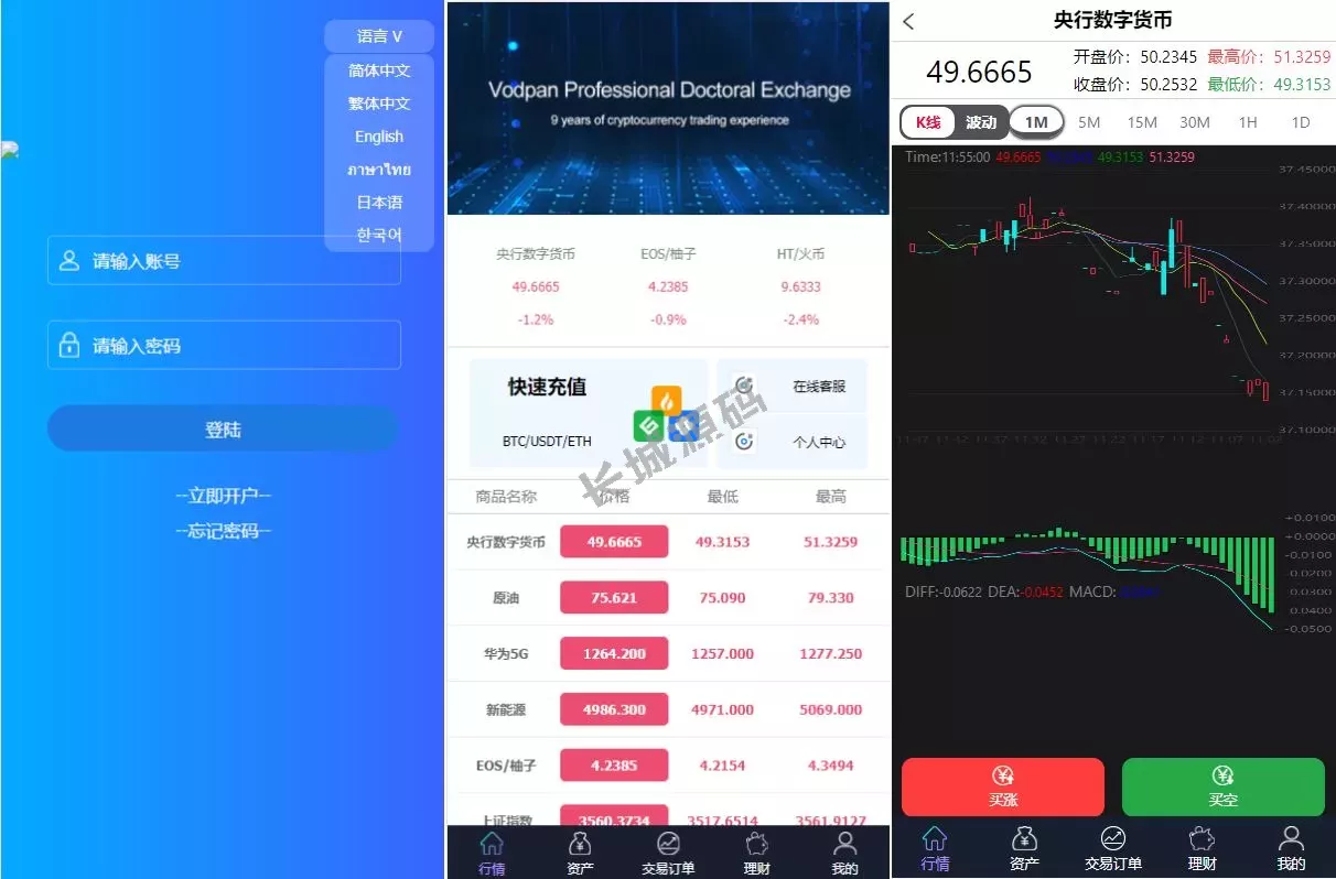 出海版理财源码/外汇微盘源码/余额宝/六种语言源码