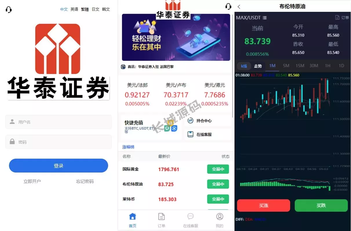 全新开发二开UI微盘源码 | 外汇投资 & 交易所股票