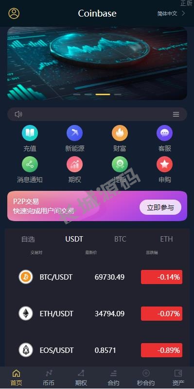 交易所系统 秒合约 期权 合约 新币申购 投资理财